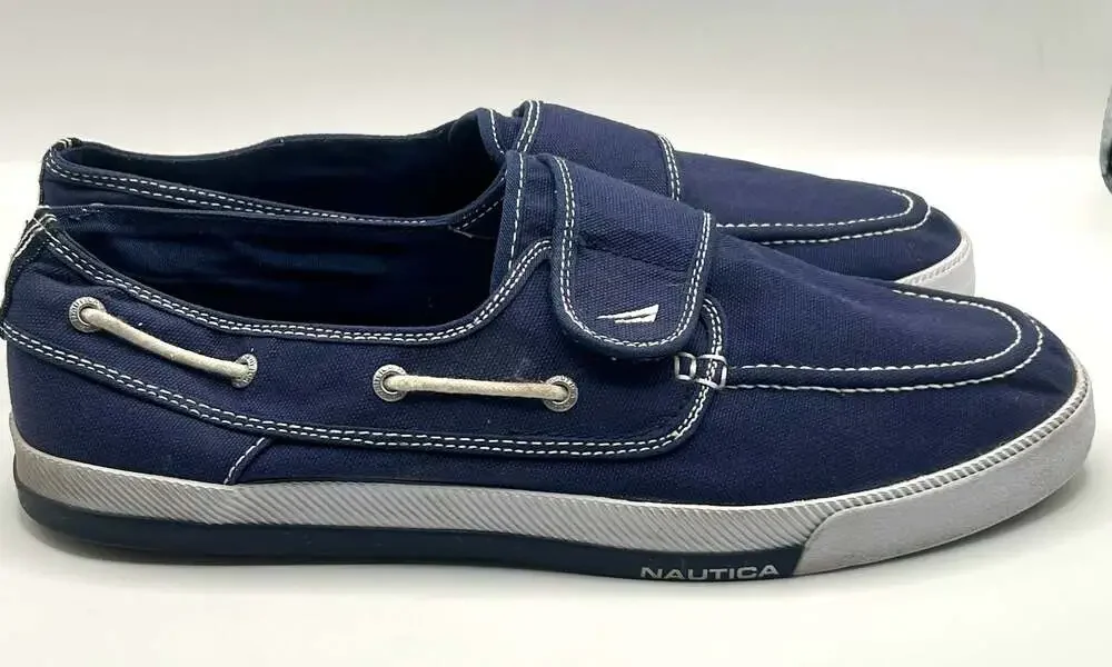 Nautica NM250N Men's Navy Canvas Slip-On Boat Shoes